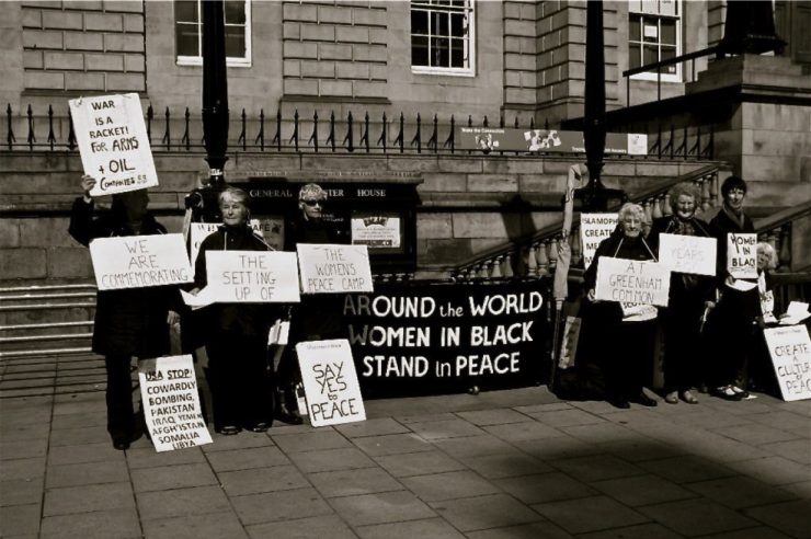 The danger in peaceful protest: Women in Black - Princes Street, Edinburgh, UK.