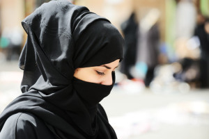 Woman wearing niqab.